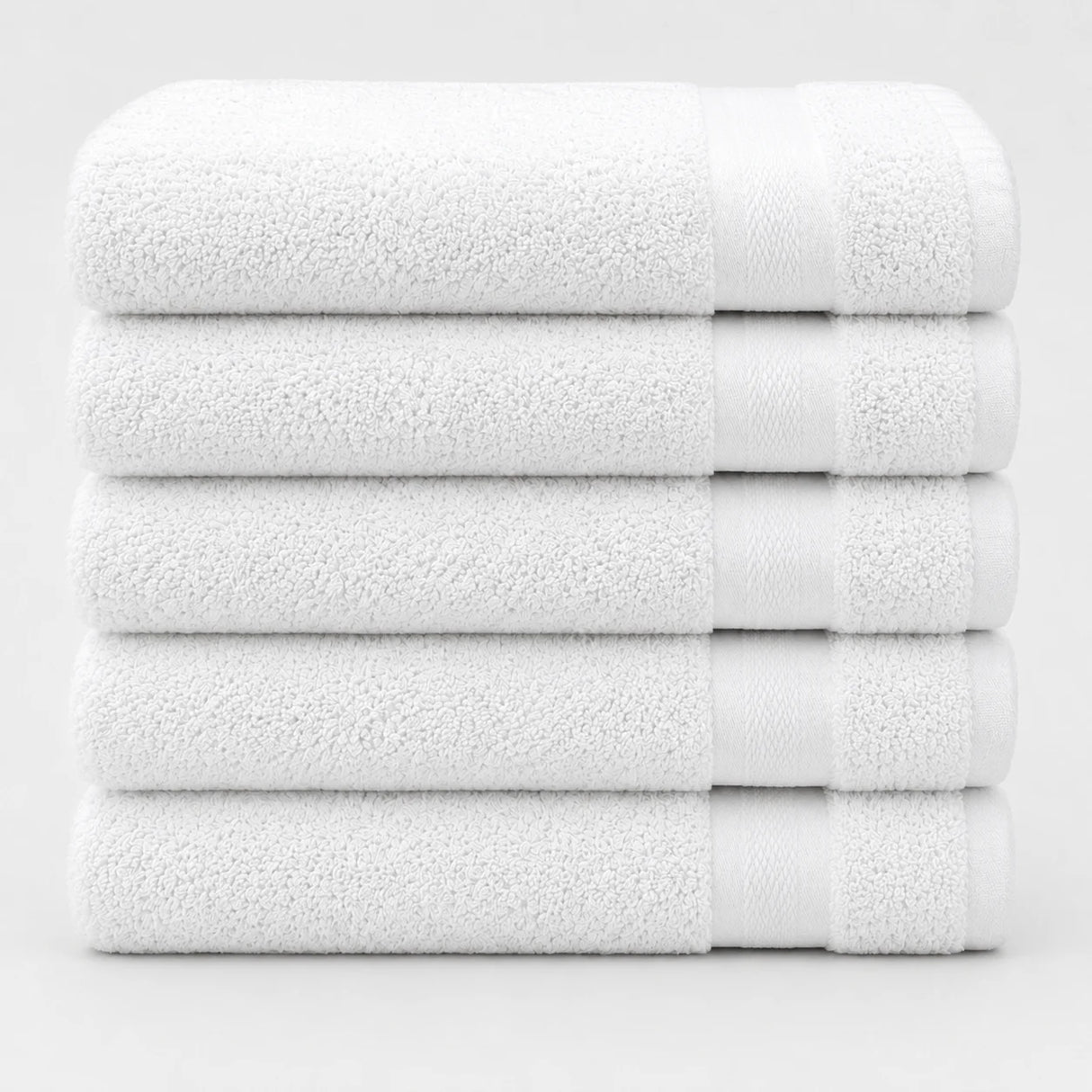 BYFT Home Aura | White Cotton Towel Sets - Soft, Absorbent, Quick-Dry | 550 GSM