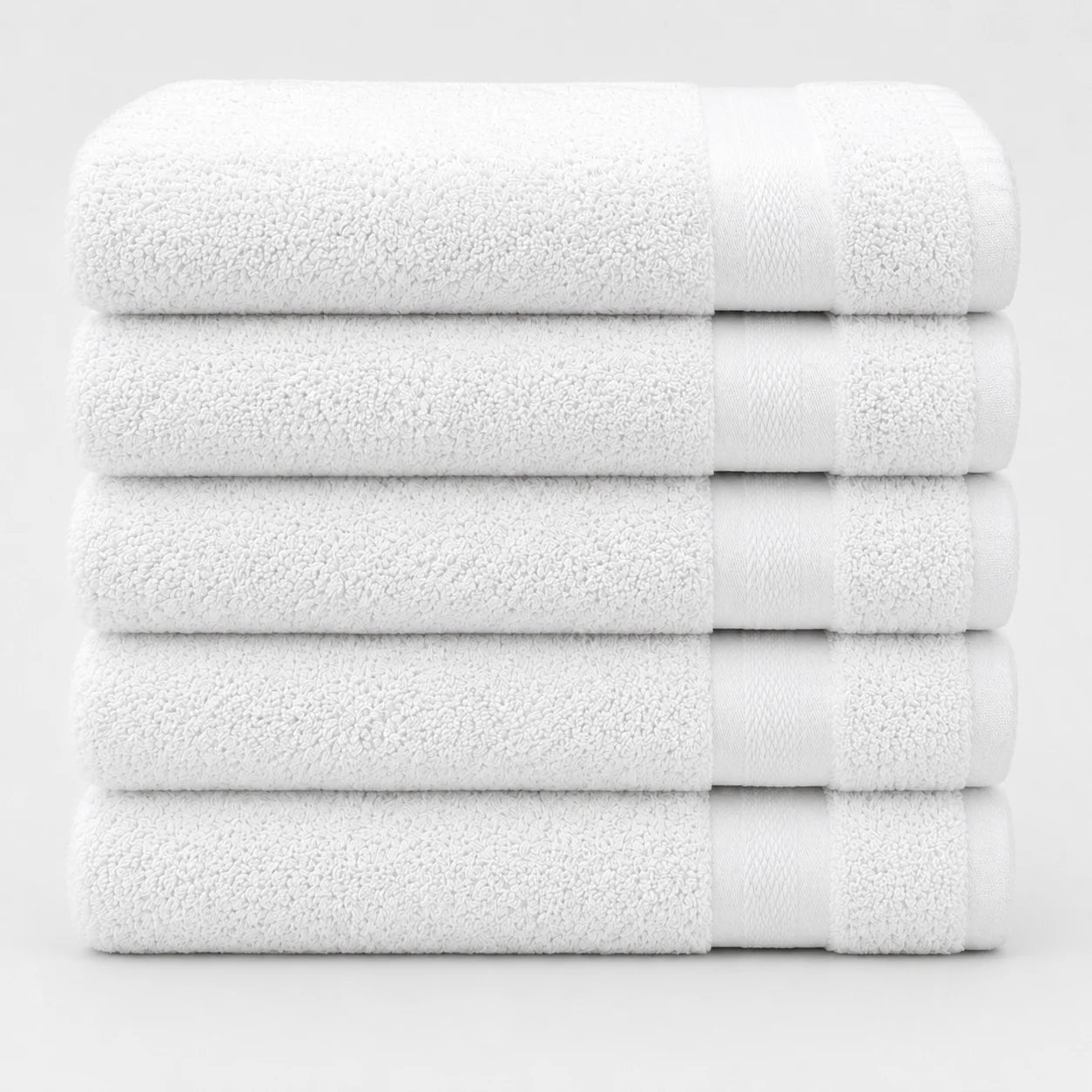 BYFT Home Aura | White Cotton Towel Sets - Soft, Absorbent, Quick-Dry | 550 GSM