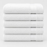 BYFT Home Aura | White Cotton Towel Sets - Soft, Absorbent, Quick-Dry | 550 GSM