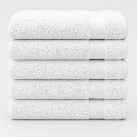 BYFT Home Aura | White Cotton Towel Sets - Soft, Absorbent, Quick-Dry | 550 GSM