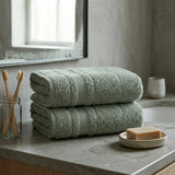 BYFT Home Aura | Green Cotton Towel Sets - Soft, Absorbent, Quick-Dry | 550 GSM