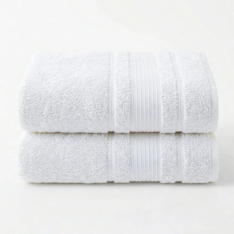 BYFT Home Aura | White Cotton Towel Sets - Soft, Absorbent, Quick-Dry | 550 GSM
