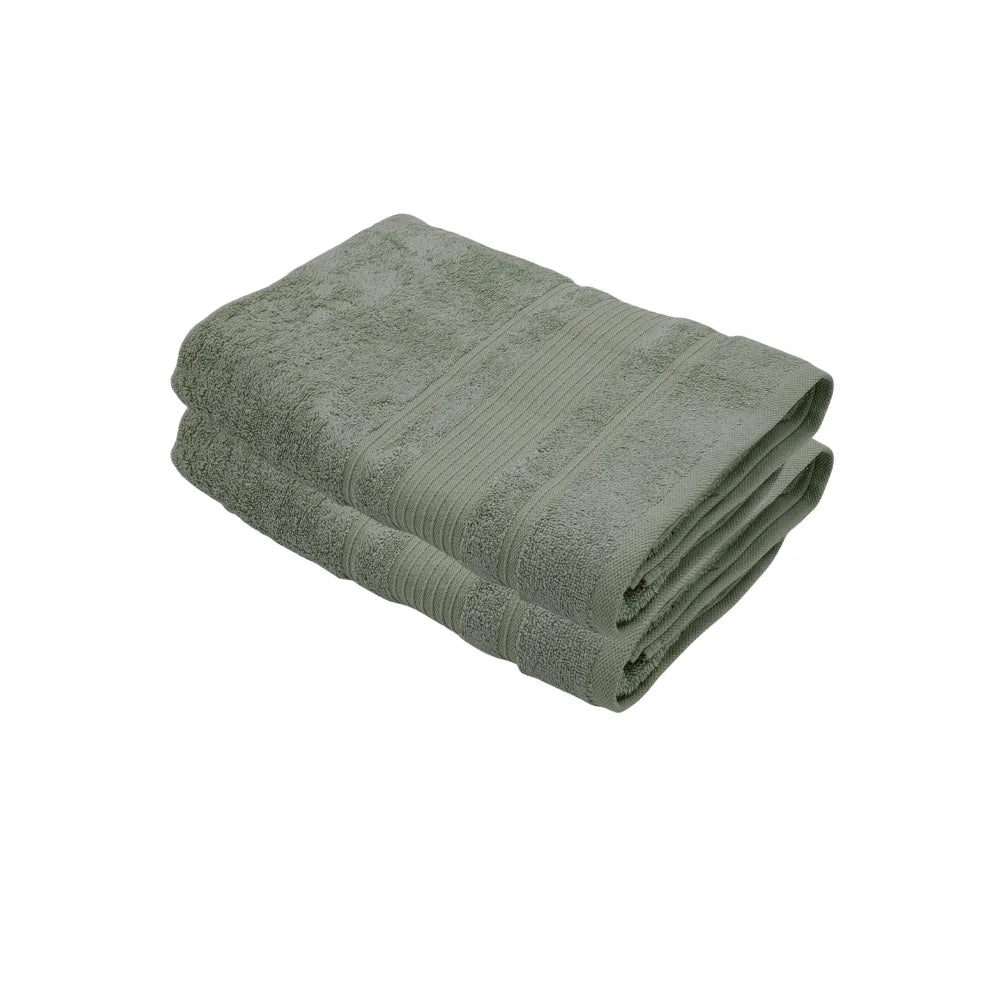 منشفة قطنية فاخرة خضراء من BYFT Home Aura - ناعمة، ماصة، سريعة الجفاف، 550 غرام/متر مربع