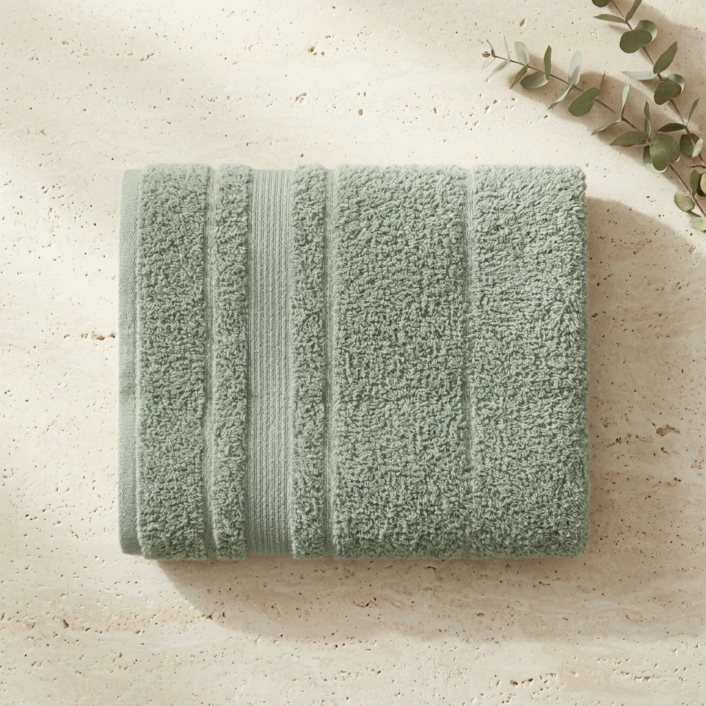 BYFT Home Aura | Green Cotton Towel Sets - Soft, Absorbent, Quick-Dry | 550 GSM