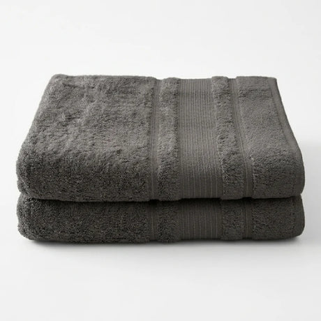 BYFT Home Aura | Grey Cotton Towel Sets - Soft, Absorbent, Quick-Dry | 550 GSM