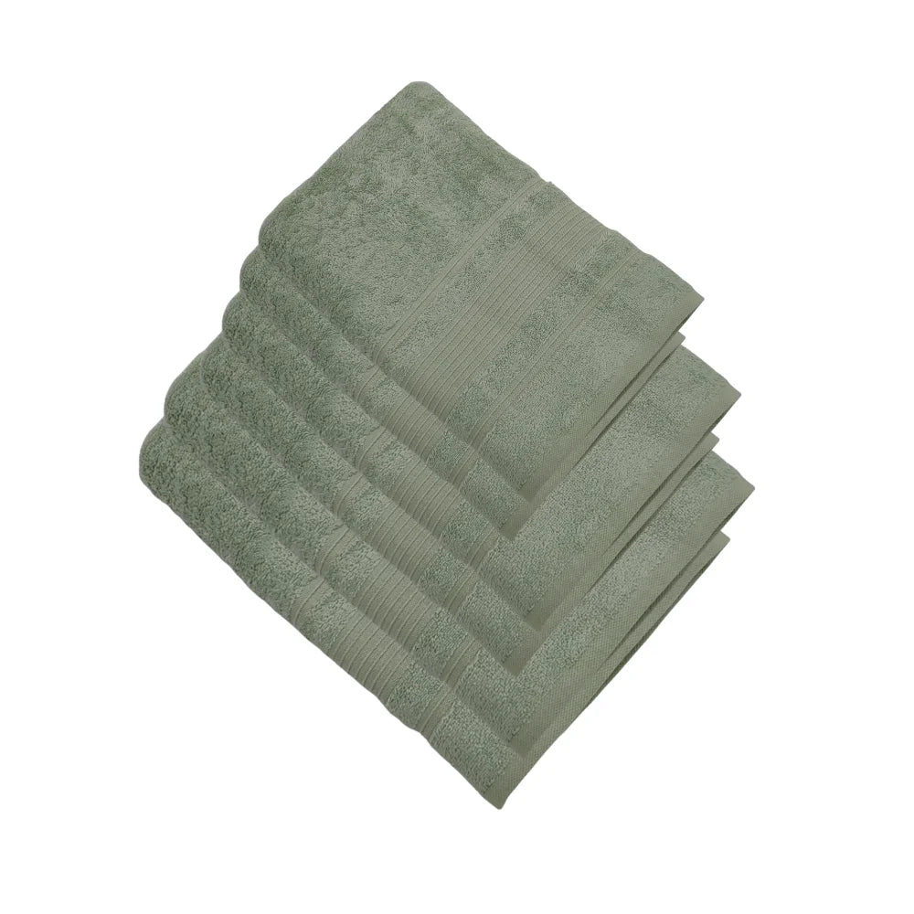 منشفة قطنية فاخرة خضراء من BYFT Home Aura - ناعمة، ماصة، سريعة الجفاف، 550 غرام/متر مربع