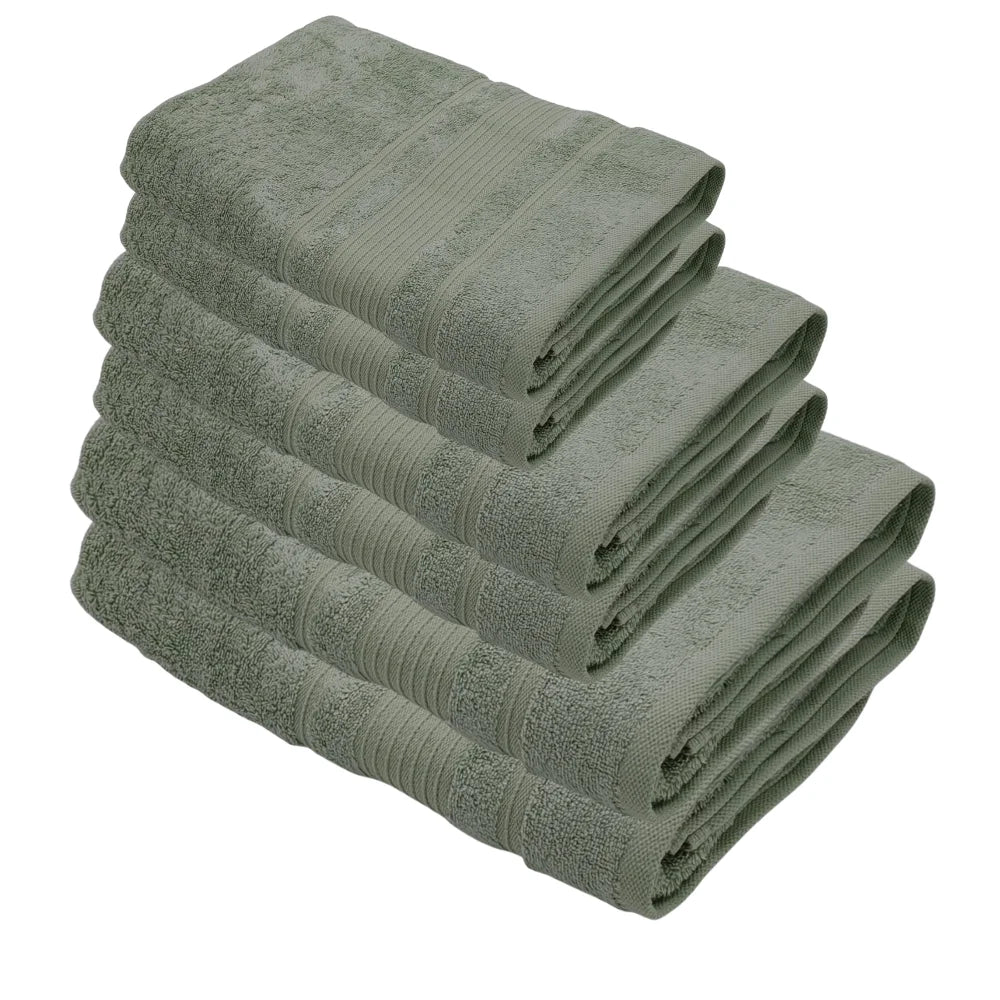 منشفة قطنية فاخرة خضراء من BYFT Home Aura - ناعمة، ماصة، سريعة الجفاف، 550 غرام/متر مربع