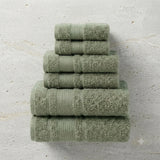 BYFT Home Aura | Green Cotton Towel Sets - Soft, Absorbent, Quick-Dry | 550 GSM