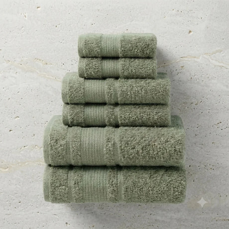 BYFT Home Aura | Green Cotton Towel Sets - Soft, Absorbent, Quick-Dry | 550 GSM
