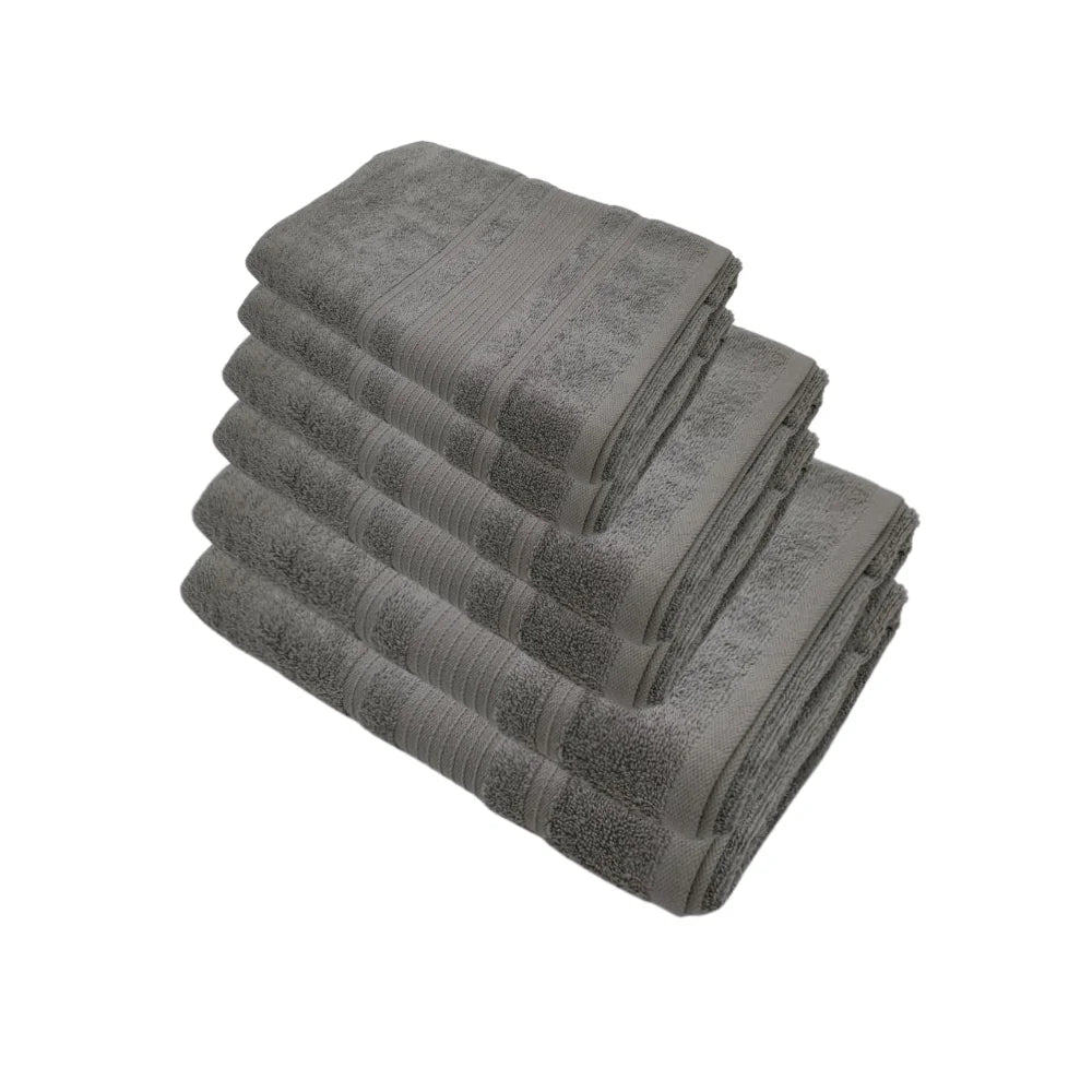 منشفة قطنية فاخرة رمادية من BYFT Home Aura - ناعمة، ماصة، سريعة الجفاف، 550 غرام/متر مربع