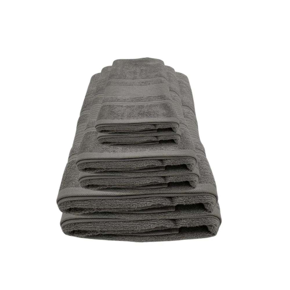 منشفة قطنية فاخرة رمادية من BYFT Home Aura - ناعمة، ماصة، سريعة الجفاف، 550 غرام/متر مربع