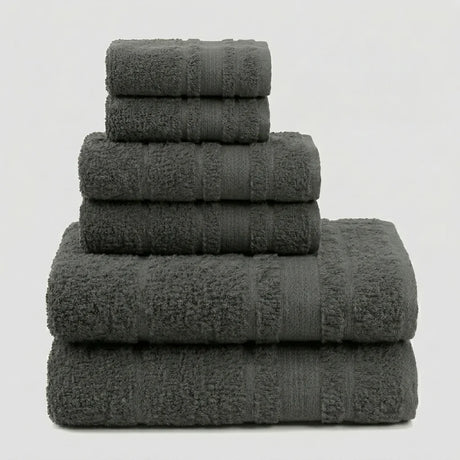 BYFT Home Aura | Grey Cotton Towel Sets - Soft, Absorbent, Quick-Dry | 550 GSM