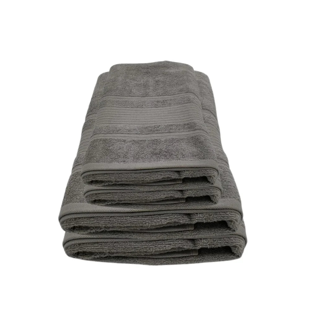 منشفة قطنية فاخرة رمادية من BYFT Home Aura - ناعمة، ماصة، سريعة الجفاف، 550 غرام/متر مربع
