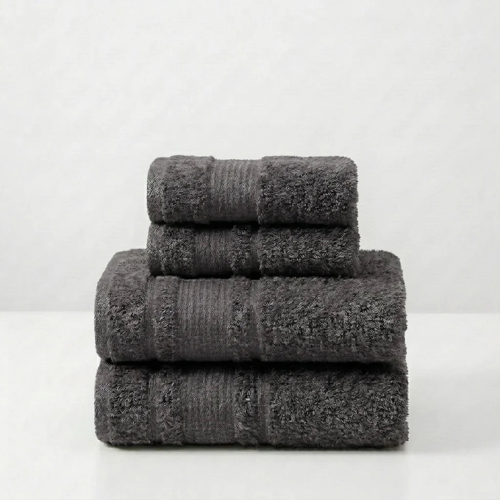 BYFT Home Aura | Grey Cotton Towel Sets - Soft, Absorbent, Quick-Dry | 550 GSM