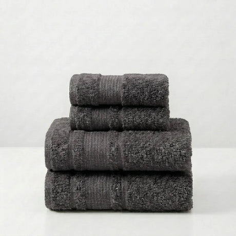 BYFT Home Aura | Grey Cotton Towel Sets - Soft, Absorbent, Quick-Dry | 550 GSM