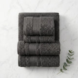 BYFT Home Aura | Grey Cotton Towel Sets - Soft, Absorbent, Quick-Dry | 550 GSM
