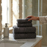 BYFT Home Aura | Grey Cotton Towel Sets - Soft, Absorbent, Quick-Dry | 550 GSM