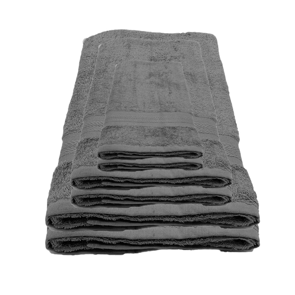BYFT Home Essence | Grey Cotton Towel Sets - Soft, Absorbent, Quick-Dry | 550 GSM