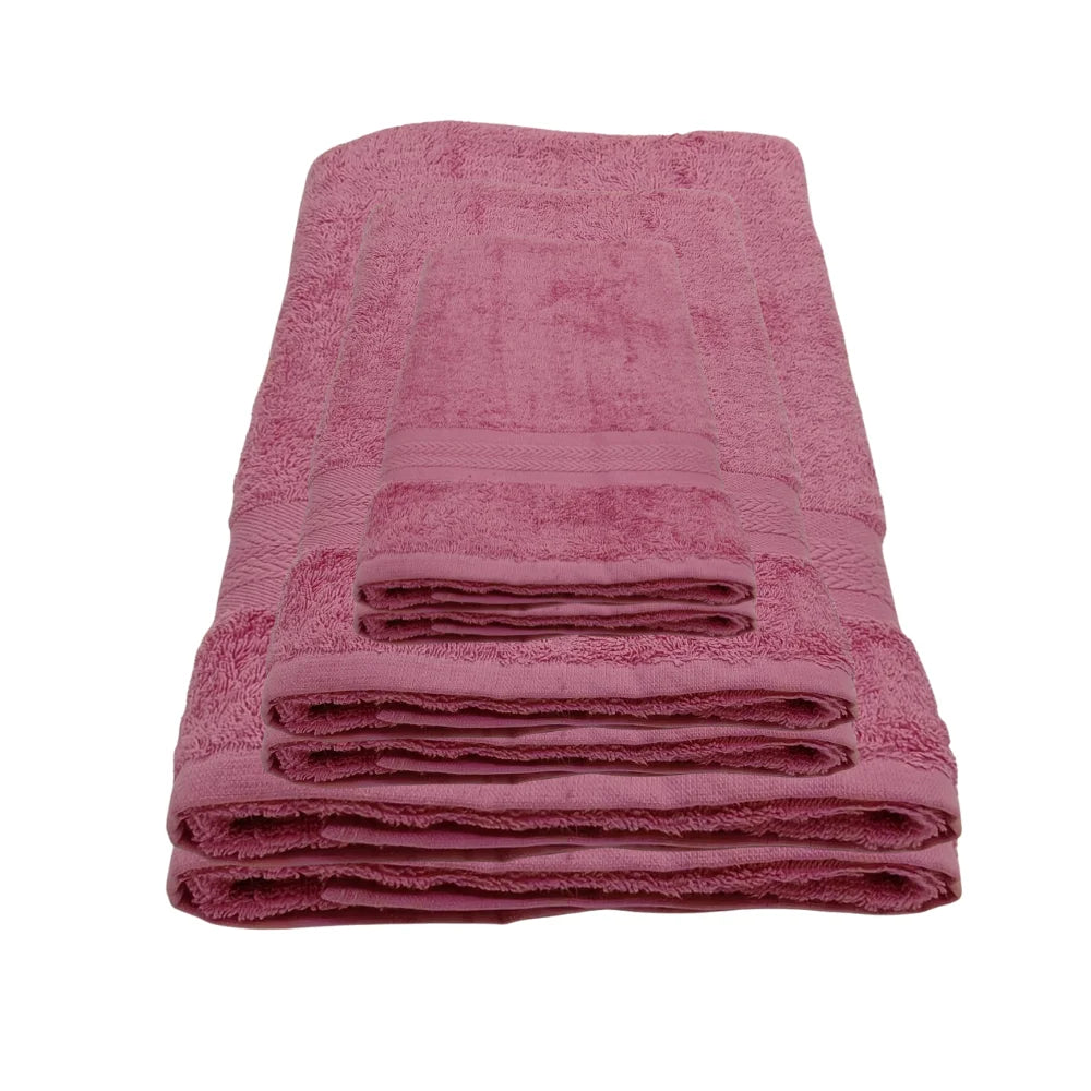 منشفة قطنية فاخرة وردية اللون من BYFT Home Essence - ناعمة، ماصة، سريعة الجفاف، 550 غرام/متر مربع
