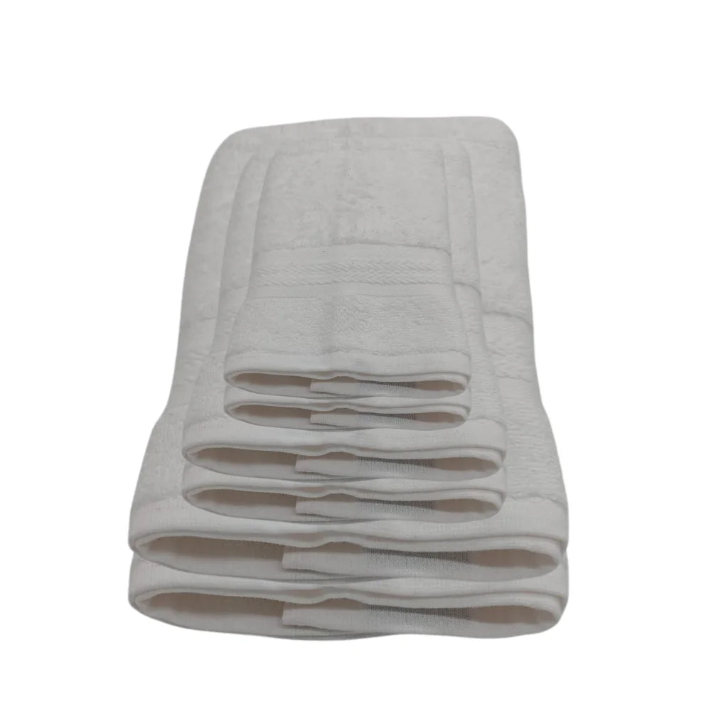 منشفة قطنية بيضاء فاخرة من BYFT Home Essence - ناعمة، ماصة، سريعة الجفاف، 550 غرام/متر مربع