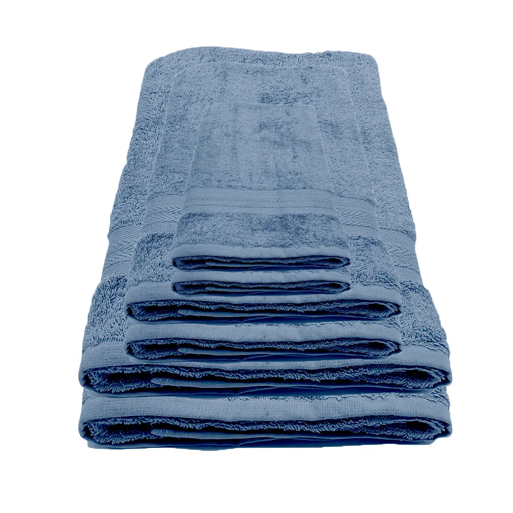 BYFT Home Essence | Blue Cotton Towel Sets - Soft, Absorbent, Quick-Dry | 550 GSM