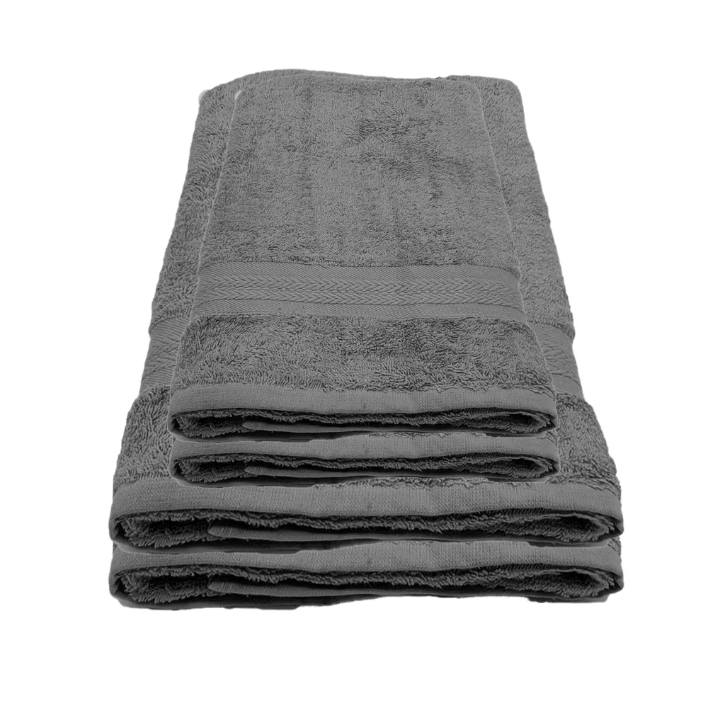 BYFT Home Essence | Grey Cotton Towel Sets - Soft, Absorbent, Quick-Dry | 550 GSM