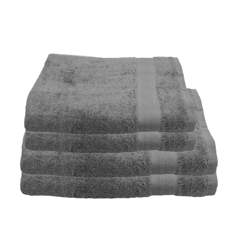 BYFT Home Essence | Grey Cotton Towel Sets - Soft, Absorbent, Quick-Dry | 550 GSM