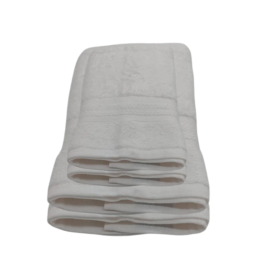 BYFT Home Essence | White Cotton Towel Sets - Soft, Absorbent, Quick-Dry | 550 GSM
