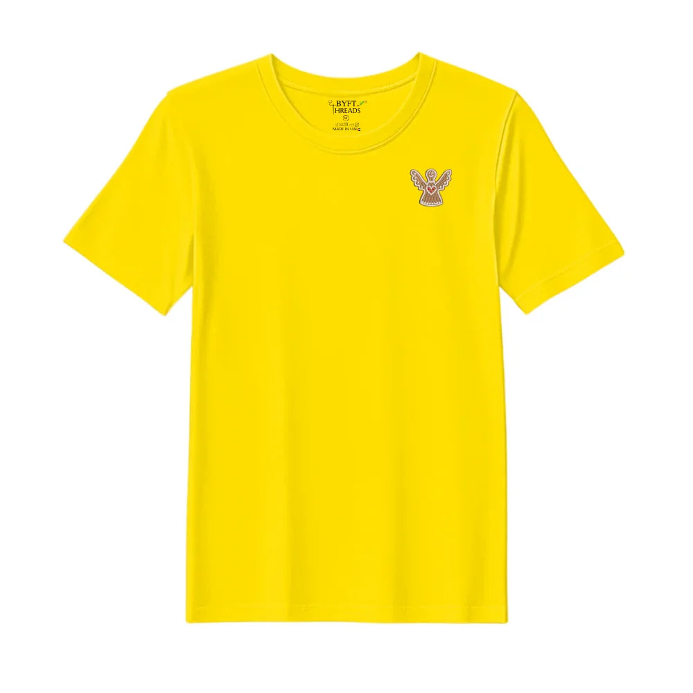 BYFT Threads Embroidered For You Christmas - Gingerbread Angel Cookie Designed T-Shirts