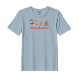 BYFT Threads Embroidered For You Christmas - Merry Christmas Icons (Snowman + Candy Cane + Gingerbread + Tree) Designed T-Shirts
