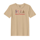 BYFT Threads Embroidered For You Christmas - Merry Christmas Icons (Snowman + Candy Cane + Gingerbread + Tree) Designed T-Shirts