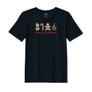 BYFT Threads Embroidered For You Christmas - Merry Christmas Icons (Snowman + Candy Cane + Gingerbread + Tree) Designed T-Shirts