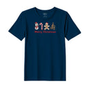 BYFT Threads Embroidered For You Christmas - Merry Christmas Icons (Snowman + Candy Cane + Gingerbread + Tree) Designed T-Shirts