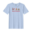 BYFT Threads Embroidered For You Christmas - Merry Christmas Icons (Snowman + Candy Cane + Gingerbread + Tree) Designed T-Shirts