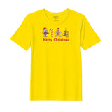 BYFT Threads Embroidered For You Christmas - Merry Christmas Icons (Snowman + Candy Cane + Gingerbread + Tree) Designed T-Shirts