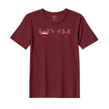 BYFT Threads Embroidered For You Christmas - Reindeer Face Trio Designed T-Shirts