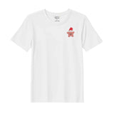 BYFT Threads Embroidered For You Christmas - Smiling Christmas Star with Santa Hat Designed T-Shirts