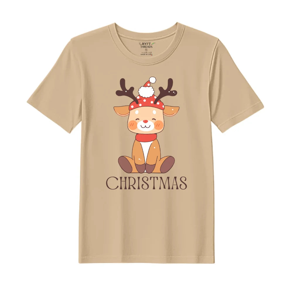 BYFT Threads Printed Christmas - Christmas Deer Designed T-Shirts