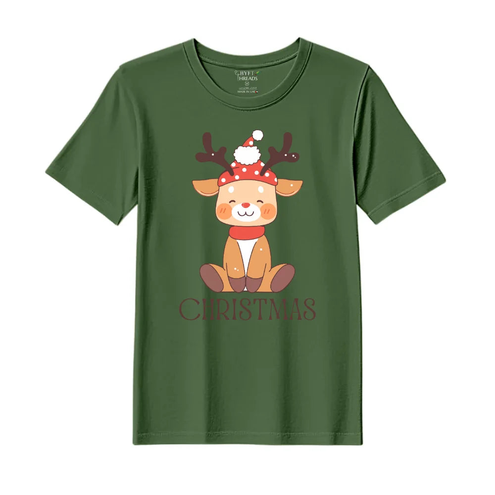 BYFT Threads Printed Christmas - Christmas Deer Designed T-Shirts