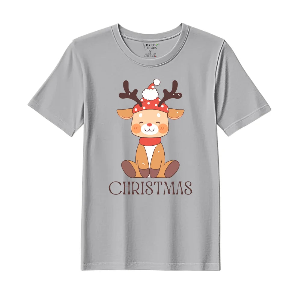 BYFT Threads Printed Christmas - Christmas Deer Designed T-Shirts