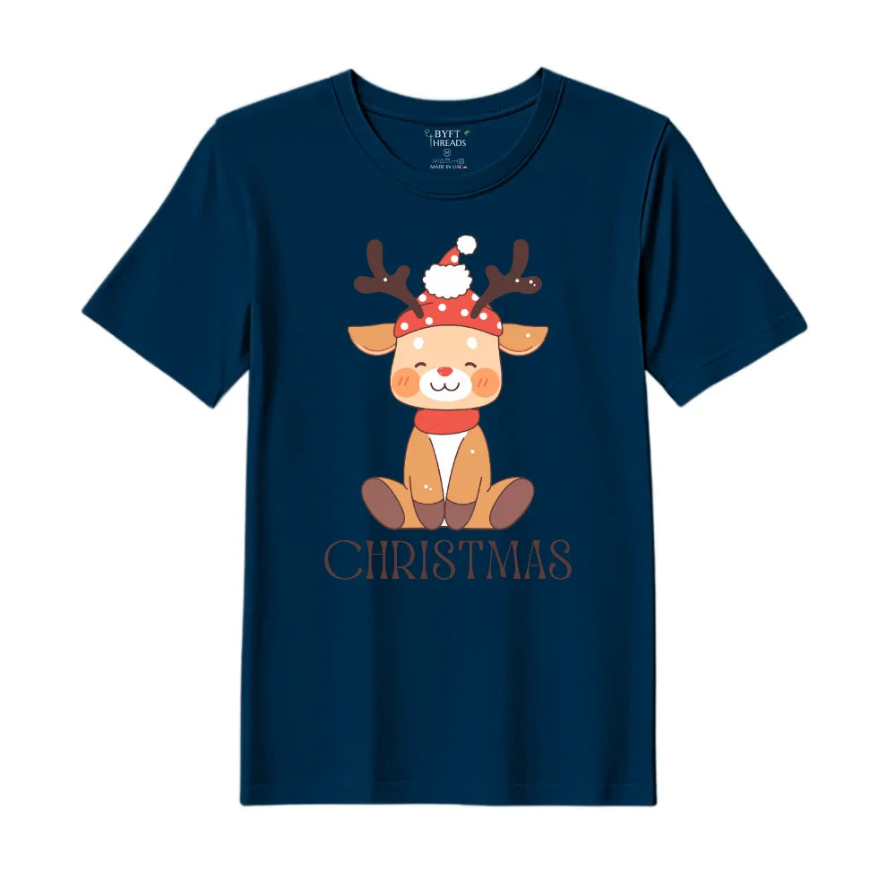 BYFT Threads Printed Christmas - Christmas Deer Designed T-Shirts