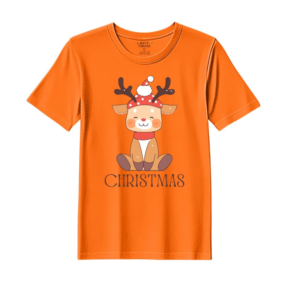 BYFT Threads Printed Christmas - Christmas Deer Designed T-Shirts