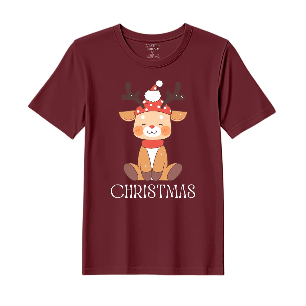 BYFT Threads Printed Christmas - Christmas Deer Designed T-Shirts