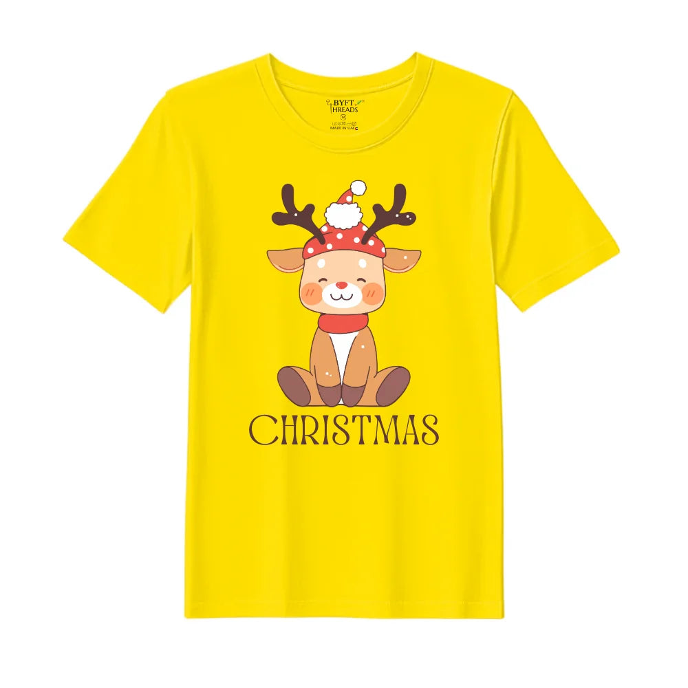BYFT Threads Printed Christmas - Christmas Deer Designed T-Shirts