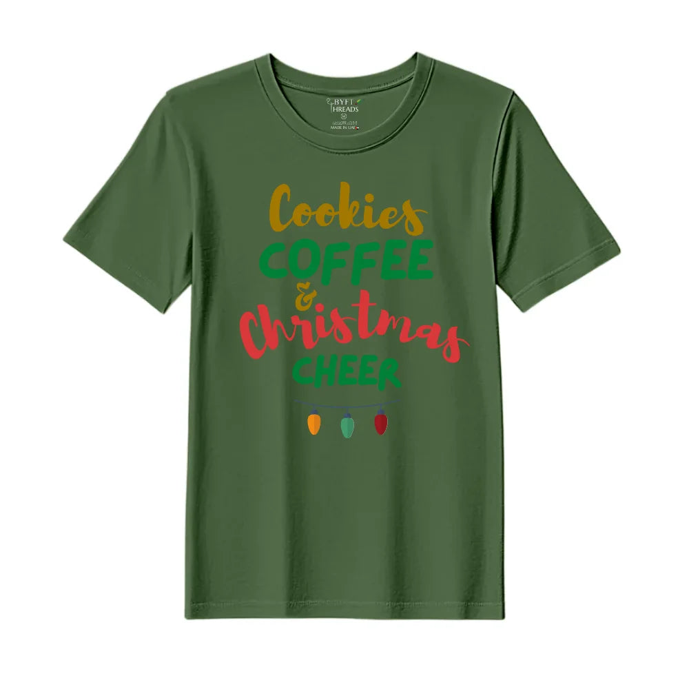 BYFT Threads Printed Christmas - Cookies Christmas Cheer Designed T-Shirts