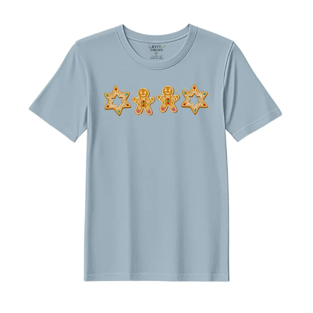 BYFT Threads Printed Christmas - Gingerbread Star Designed T-Shirts