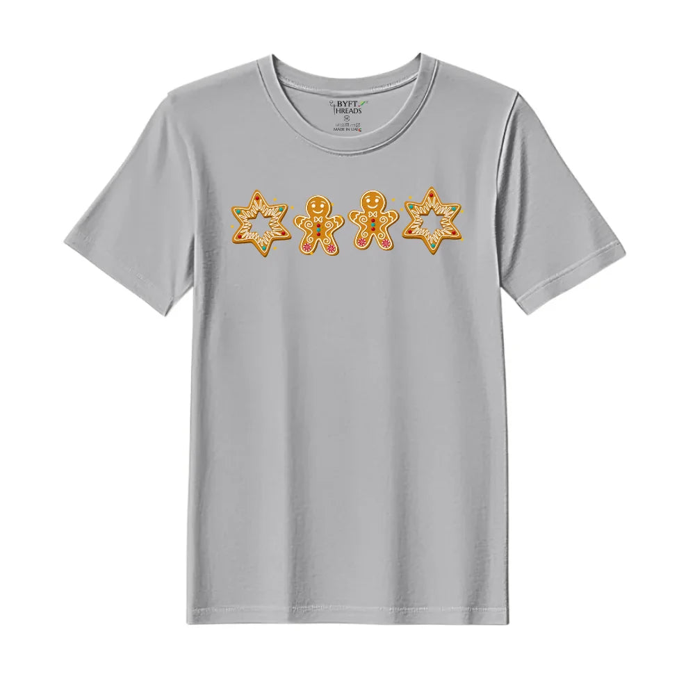BYFT Threads Printed Christmas - Gingerbread Star Designed T-Shirts