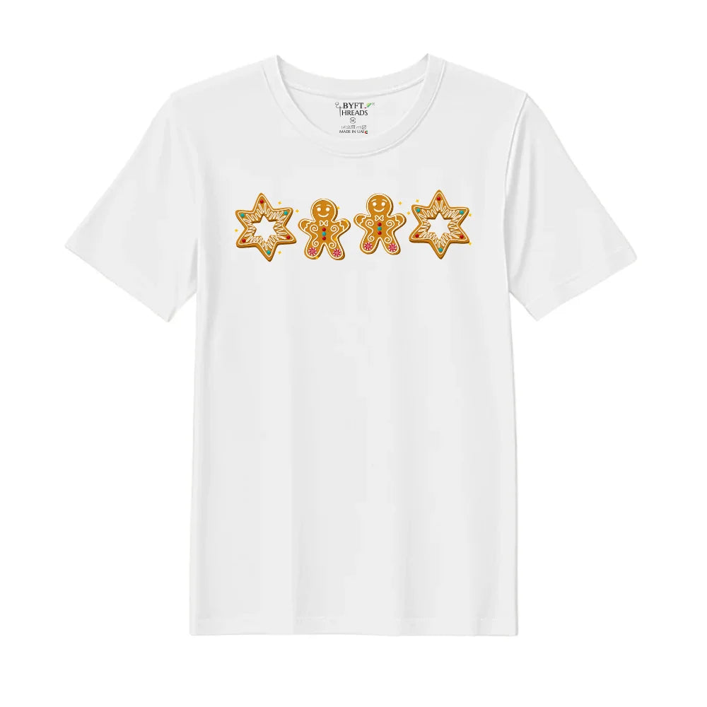 BYFT Threads Printed Christmas - Gingerbread Star Designed T-Shirts