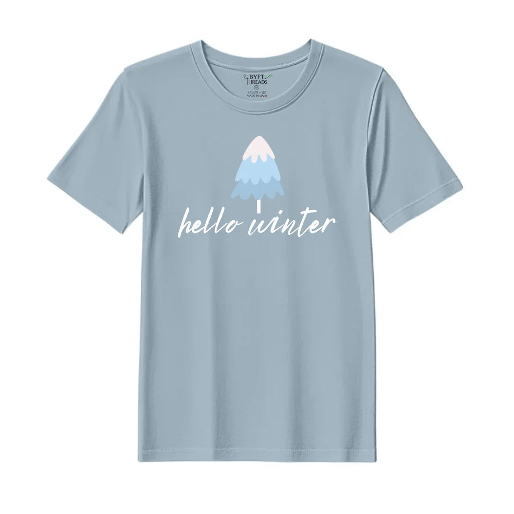 BYFT Threads Printed Christmas - Hello Winter Designed T-Shirts