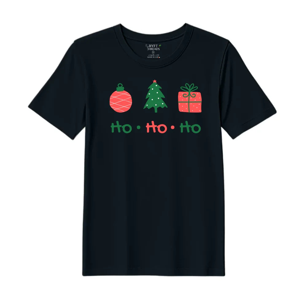 BYFT Threads Printed Christmas - HO HO HO Designed T-Shirts